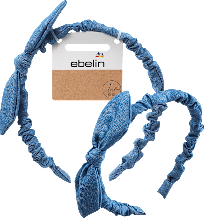 Opaska do włosów, dżinsowa, z kokardką ebelin