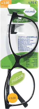 Očala za branje, dioptrija: +3,00, črna Visiomax