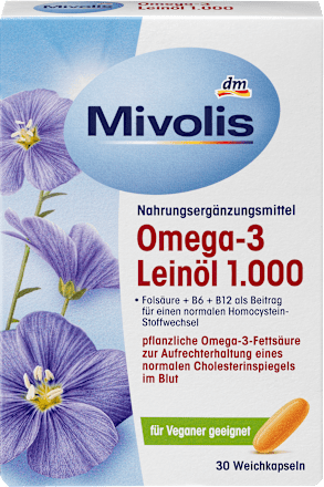 Omega-3 Leinöl 1.000, Kapseln 30 St. Mivolis