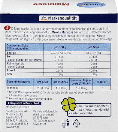 Mannose 20 Sticks Mivolis