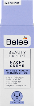Krem na noc Beauty Expert z 0,3% retinolu i 2% bakuchiolu Balea