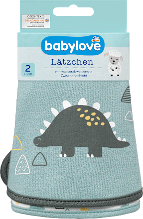 Lätzchen aus Stoff Dino blau 2St babylove