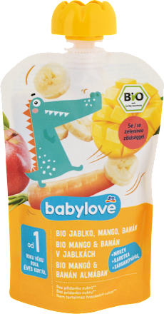 bio příkrm jablko, mango & banán babylove