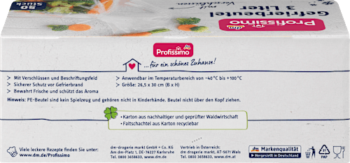 Vrečke za zamrzovanje z zapiralom, 3 L Profissimo