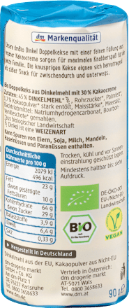 Kekse, Dinkel Doppelkeks Kakao, Mini, Naturland dmBio