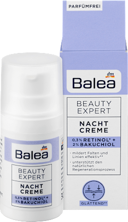 Krem na noc Beauty Expert z 0,3% retinolu i 2% bakuchiolu Balea