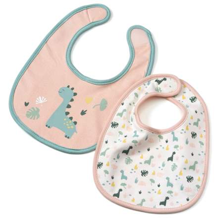 Lätzchen aus Stoff Dino rosa 2St babylove
