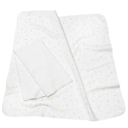 Moltontücher Blümchen/weiß babylove