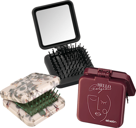 Mini szczotka do włosów składana z lusterkiem ebelin