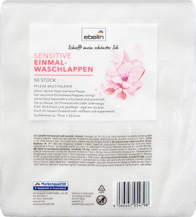 Einmalwaschlappen sensitiv ebelin
