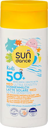 MED Ultra Sensitiv dětské mléko na opalování SPF50+, cestovní balení SUNDANCE