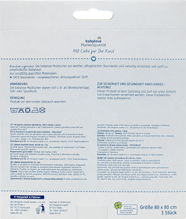 Mulltücher Dino/rosa  babylove