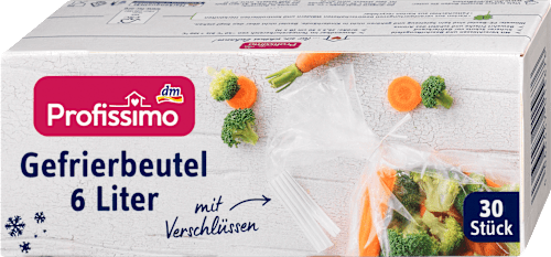 Vrečke za zamrzovanje z zapiralom, 6 L Profissimo