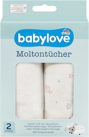 Moltontücher Blümchen/weiß babylove