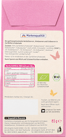 Beeren in Zartbitterschokolade dmBio