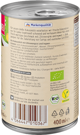 Napój kokosowy z trawą cytrynową dmBio