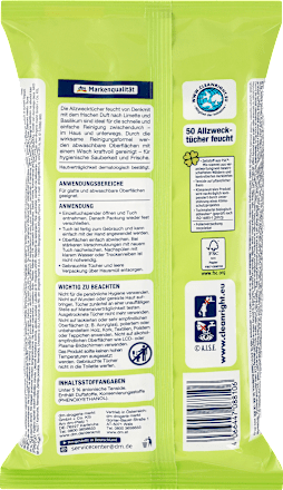 Univerzális nedves törlőkendő lime és bazsalikom illattal Denkmit