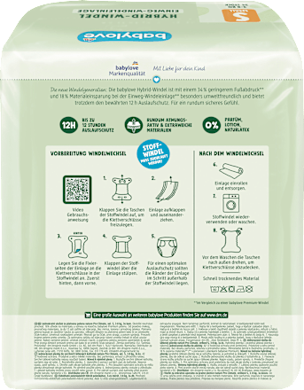 Windeleinlagen Hybrid Pro Climate Gr. S (3-8 kg) babylove nature