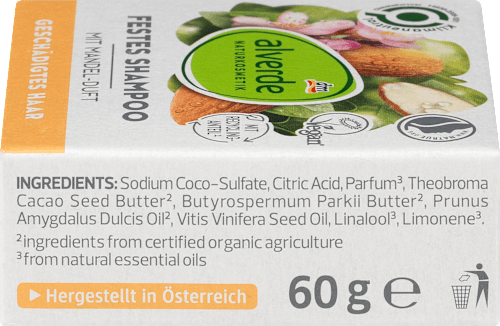 Szampon do włosów w kostce, o zapachu migdałów alverde NATURKOSMETIK