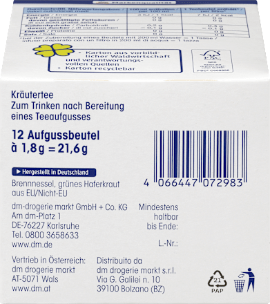 Kräutertee, Basischer Tee (12 Beutel) Mivolis