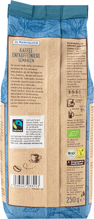 Pražená mletá bezkofeínová káva 100 % Arabica dmBio