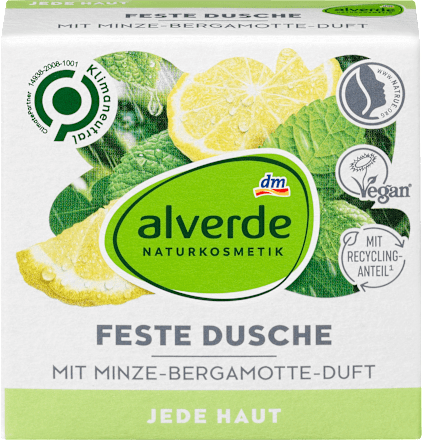 Żel pod prysznic w kostce, o zapachu mięty i bergamotki alverde NATURKOSMETIK