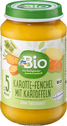 Био зеленчуково пюре с моркови, картофи и копър, 5+м dmBio