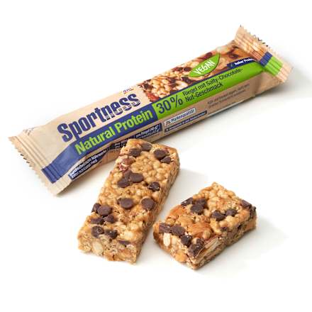 Natural Protein veganska štanglica – slana čokolada i jezgrasto voće Sportness