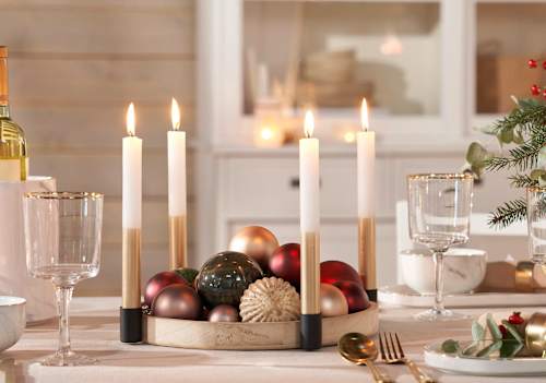 Špicaste sveće zlatno - bela boja Profissimo