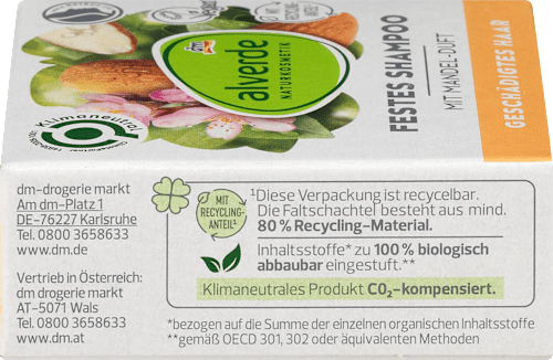 Szampon do włosów w kostce, o zapachu migdałów alverde NATURKOSMETIK