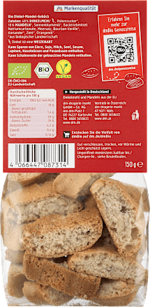 Cantuccini, Dinkel mit Mandeln dmBio