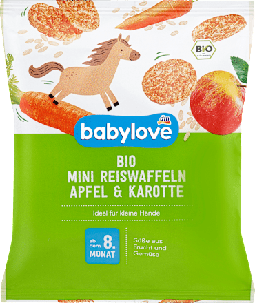 Babysnack Reiswaffeln Apfel & Karotte, ab dem 8. Monat  babylove