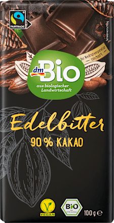 Bio étcsokoládé 90% kakaótartalommal dmBio