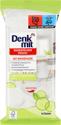 Feuchte Bodentücher Limette & Basilikum Denkmit