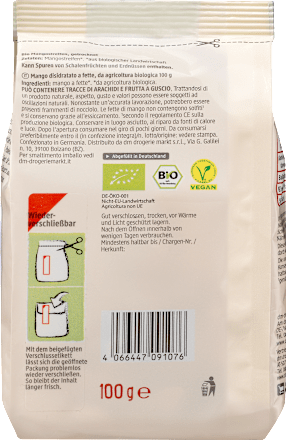 Trockenobst Mangostreifen, Naturland dmBio