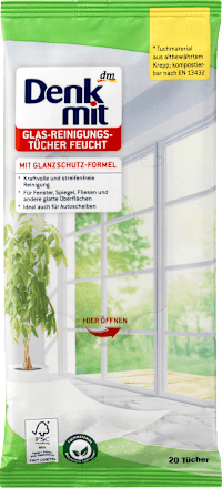 Nedves tisztítókendő üveg felületekre Denkmit