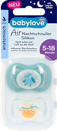 Биберон-залъгалка Air, нощ, анатомична, 5-18 месеца, различни цветове/мотиви babylove
