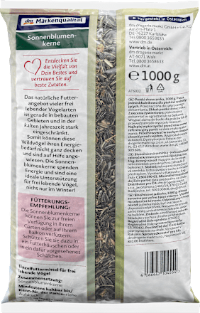 slunečnicová semínka pro ptáky Dein Bestes