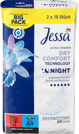 Noćni ulošci – ekstra dugi s krilcima ultra Jessa