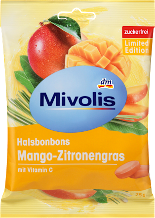 Bonbon, Mango-Zitronengras, zuckerfrei Mivolis