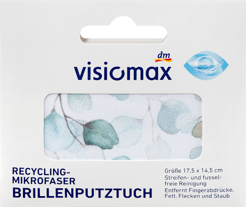 Mikrofaser Brillenputztuch sort.  VISIOMAX