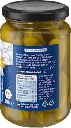 Bio csípős zöld pepperoni paprika dmBio