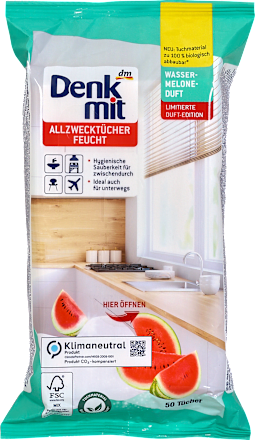 Vlažne večnamenske krpice z vonjem lubenice  Denkmit