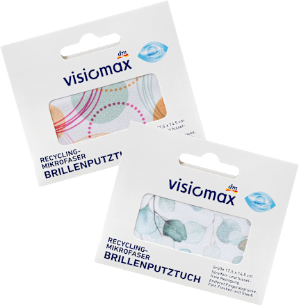 Mikrofaser Brillenputztuch sort.  VISIOMAX