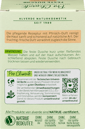 Feste Dusche Pro Climate Pfirsich alverde NATURKOSMETIK