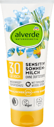 Sonnenmilch sensitiv, LSF 30, 200 ml alverde NATURKOSMETIK