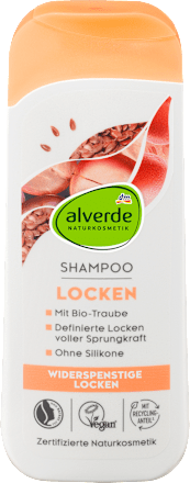 Shampoo per capelli ricci con semi di lino e uva bio alverde