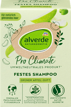 Твърд шампоан Pro Climate с аромат на зелена ябълка alverde NATURKOSMETIK