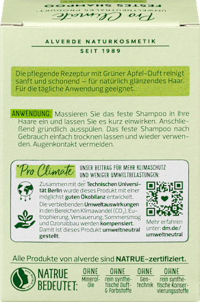 Твърд шампоан Pro Climate с аромат на зелена ябълка alverde NATURKOSMETIK