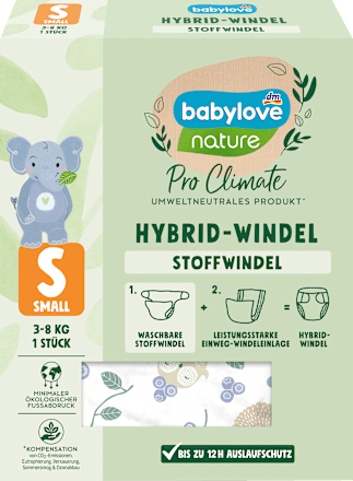 Látková plienka hybrid - veľ. S (3 - 8 kg) babylove nature